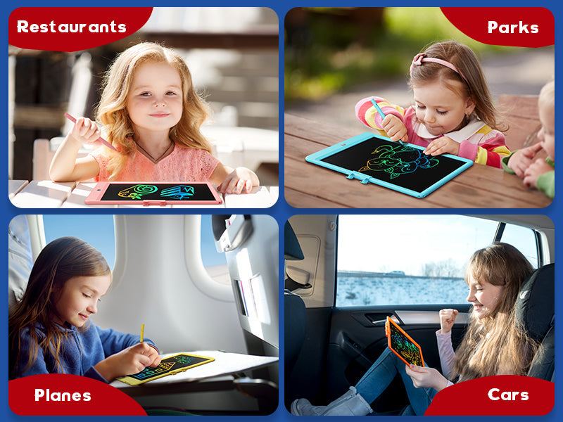 Bravokids 10 Inch LCD Writing Tablet for 3-8 Year Olds - Electronic Drawing Pad and Doodle Board as Educational Birthday Gifts for Girls and Boys (Pink) 24hrsmart